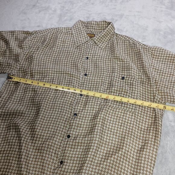 Lot Of 2 Bruno Silk Shirts XL Geometric Short Sleeve Button Up Italian Designed - Picture 10 of 11